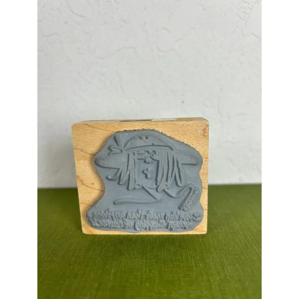 American Art Emerson Quillin Mounted Rubber Stamp- Humor Love Him Preowned